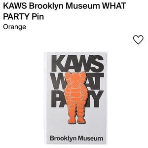 Kaws Brooklyn Museum What Party Pin Orange Rare New